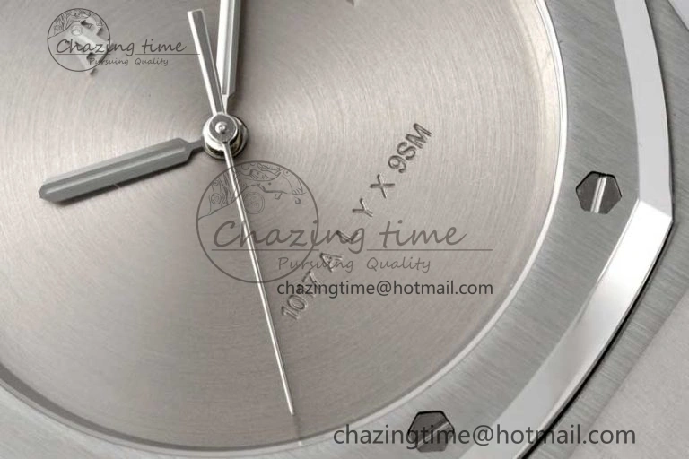 Royal Oak 41mm 1017 ALYX 9SM SS APSF Best Edition Silver Dial on SS Bracelet SA3120 Super Clone