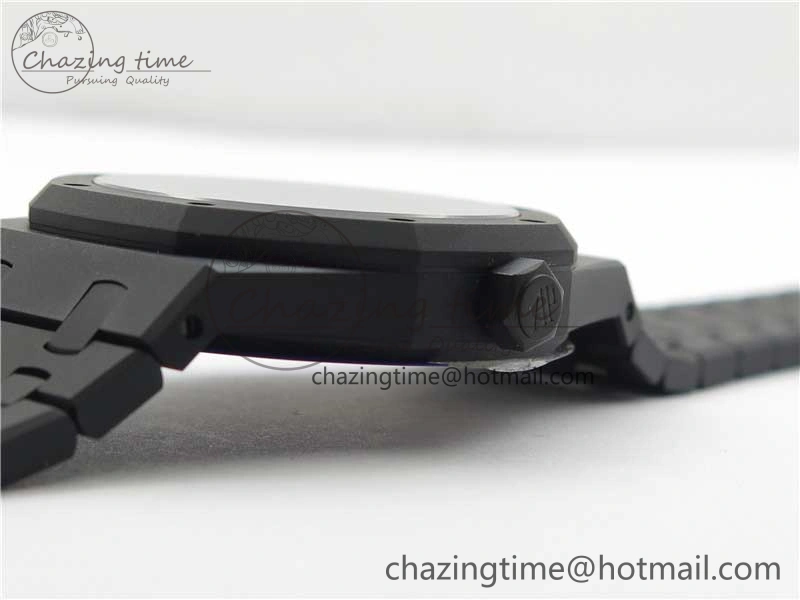 Royal Oak 41mm 15400 DLC ZF 1:1 Best Edition Black Textured Dial on SS Bracelet A3120 (Free Box)
