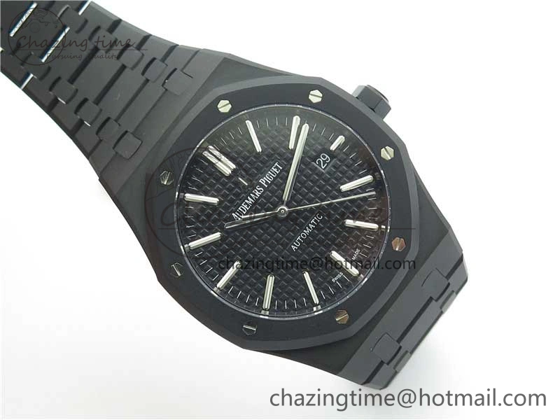 Royal Oak 41mm 15400 DLC ZF 1:1 Best Edition Black Textured Dial on SS Bracelet A3120 (Free Box)