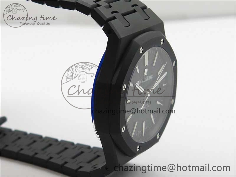 Royal Oak 41mm 15400 DLC ZF 1:1 Best Edition Black Textured Dial on SS Bracelet A3120 (Free Box)