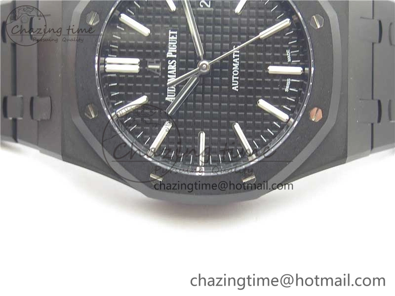 Royal Oak 41mm 15400 DLC ZF 1:1 Best Edition Black Textured Dial on SS Bracelet A3120 (Free Box)