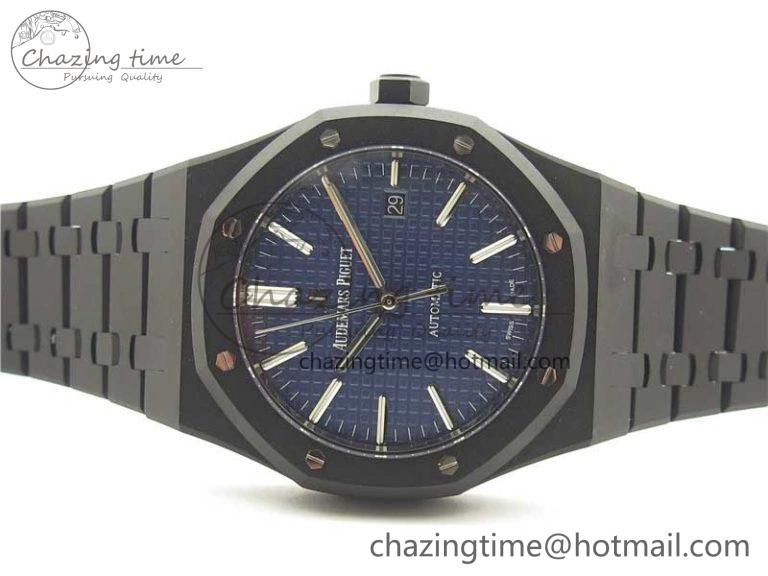 Royal Oak 41mm 15400 DLC ZF 1:1 Best Edition Blue Textured Dial on SS Bracelet A3120 (Free Box)