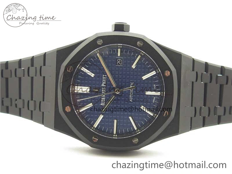 Royal Oak 41mm 15400 DLC ZF 1:1 Best Edition Blue Textured Dial on SS Bracelet A3120 (Free Box)