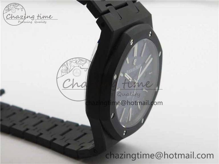 Royal Oak 41mm 15400 DLC ZF 1:1 Best Edition Blue Textured Dial on SS Bracelet A3120 (Free Box)