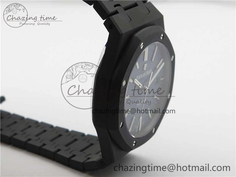 Royal Oak 41mm 15400 DLC ZF 1:1 Best Edition Blue Textured Dial on SS Bracelet A3120 (Free Box)