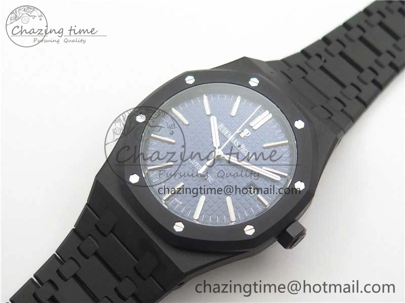 Royal Oak 41mm 15400 DLC ZF 1:1 Best Edition Blue Textured Dial on SS Bracelet A3120 (Free Box)