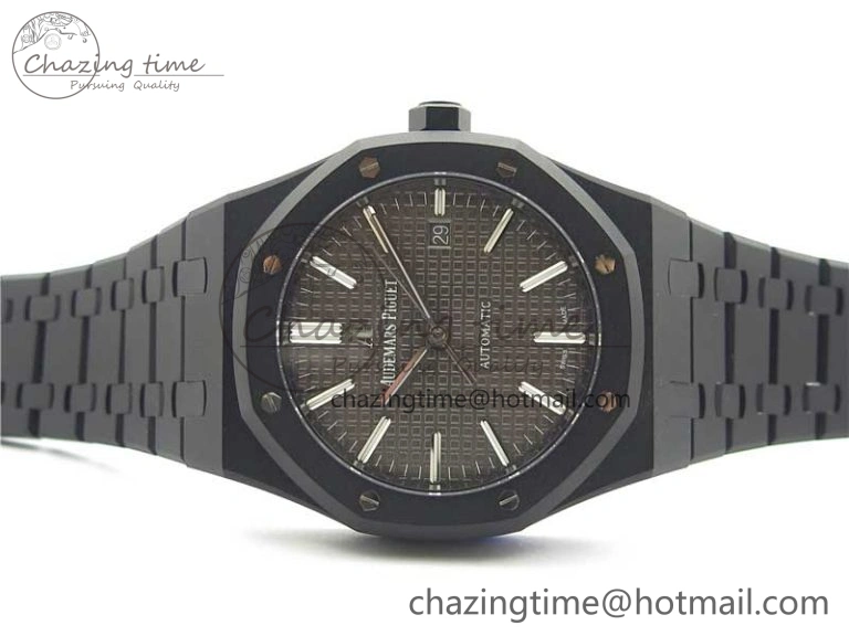 Royal Oak 41mm 15400 DLC ZF 1:1 Best Edition Gray Textured Dial on SS Bracelet A3120 (Free Box)
