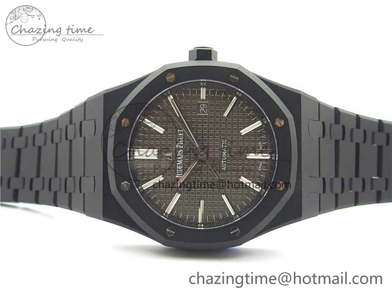 Royal Oak 41mm 15400 DLC ZF 1:1 Best Edition Gray Textured Dial on SS Bracelet A3120 (Free Box)