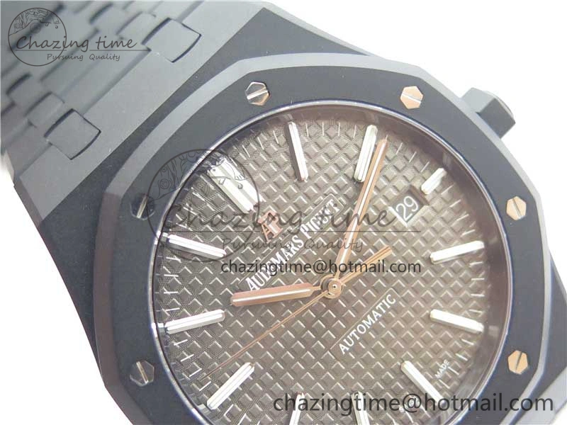 Royal Oak 41mm 15400 DLC ZF 1:1 Best Edition Gray Textured Dial on SS Bracelet A3120 (Free Box)