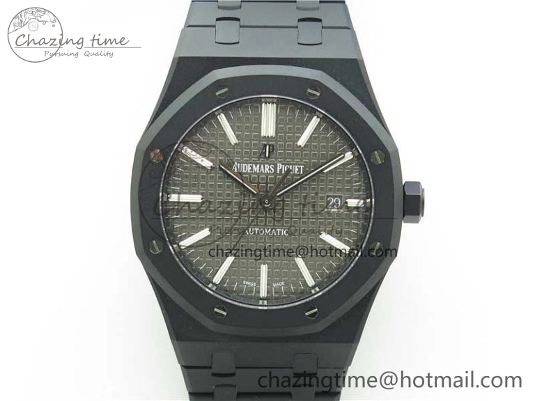 Royal Oak 41mm 15400 DLC ZF 1:1 Best Edition Gray Textured Dial on SS Bracelet A3120 (Free Box)