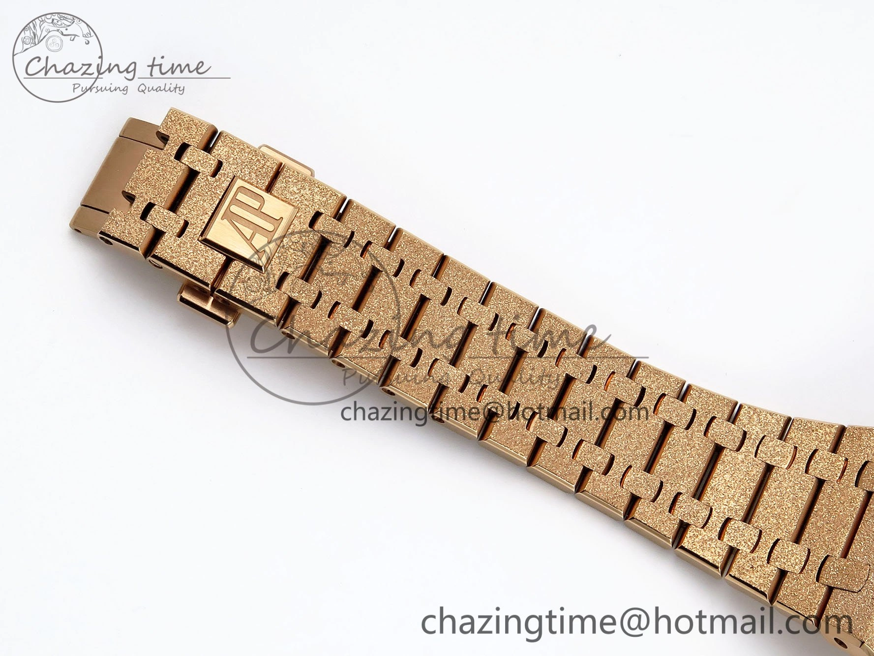 Royal Oak 41mm 15400 Frosted RG IPF 1:1 Best Edition White Textured Dial on RG Bracelet SA3120 Super Clone