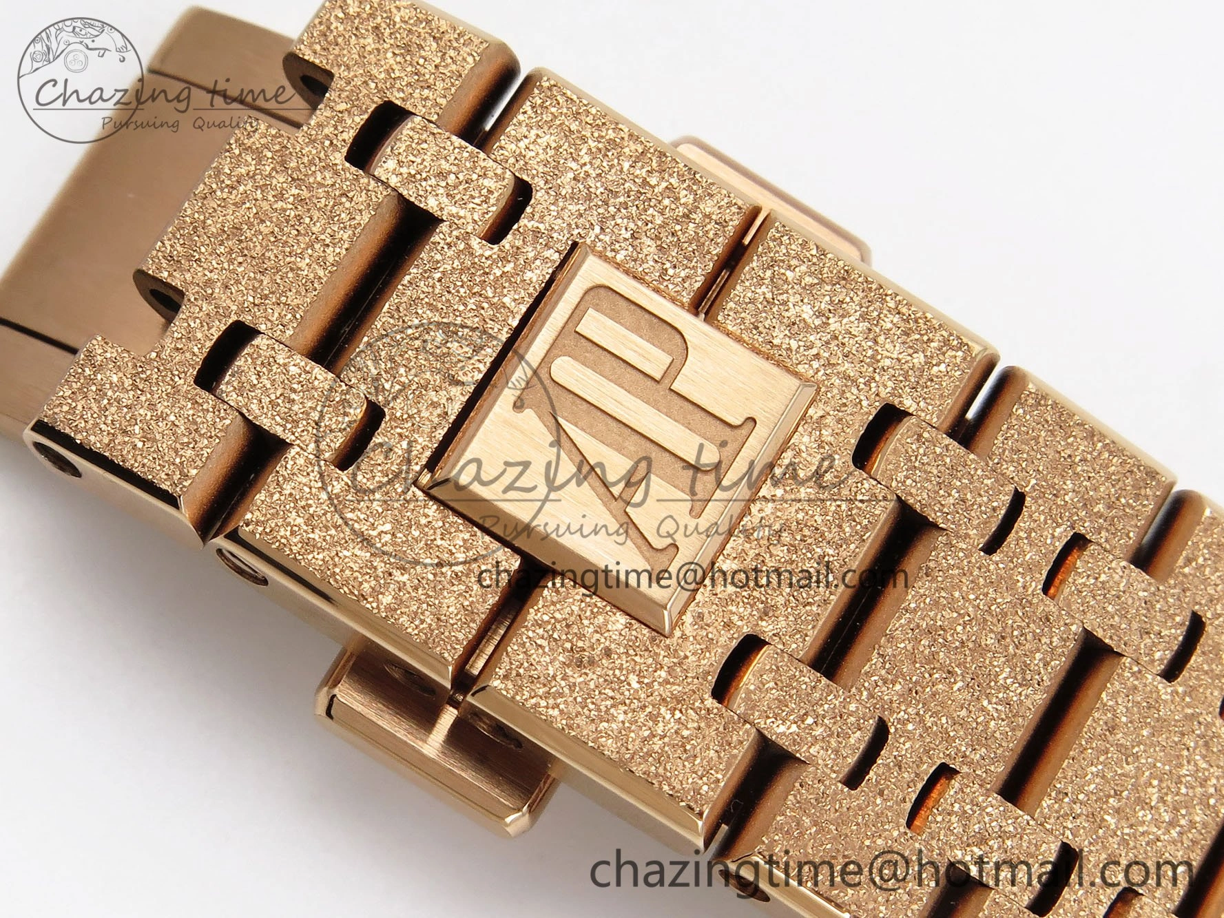Royal Oak 41mm 15400 Frosted RG IPF 1:1 Best Edition White Textured Dial on RG Bracelet SA3120 Super Clone