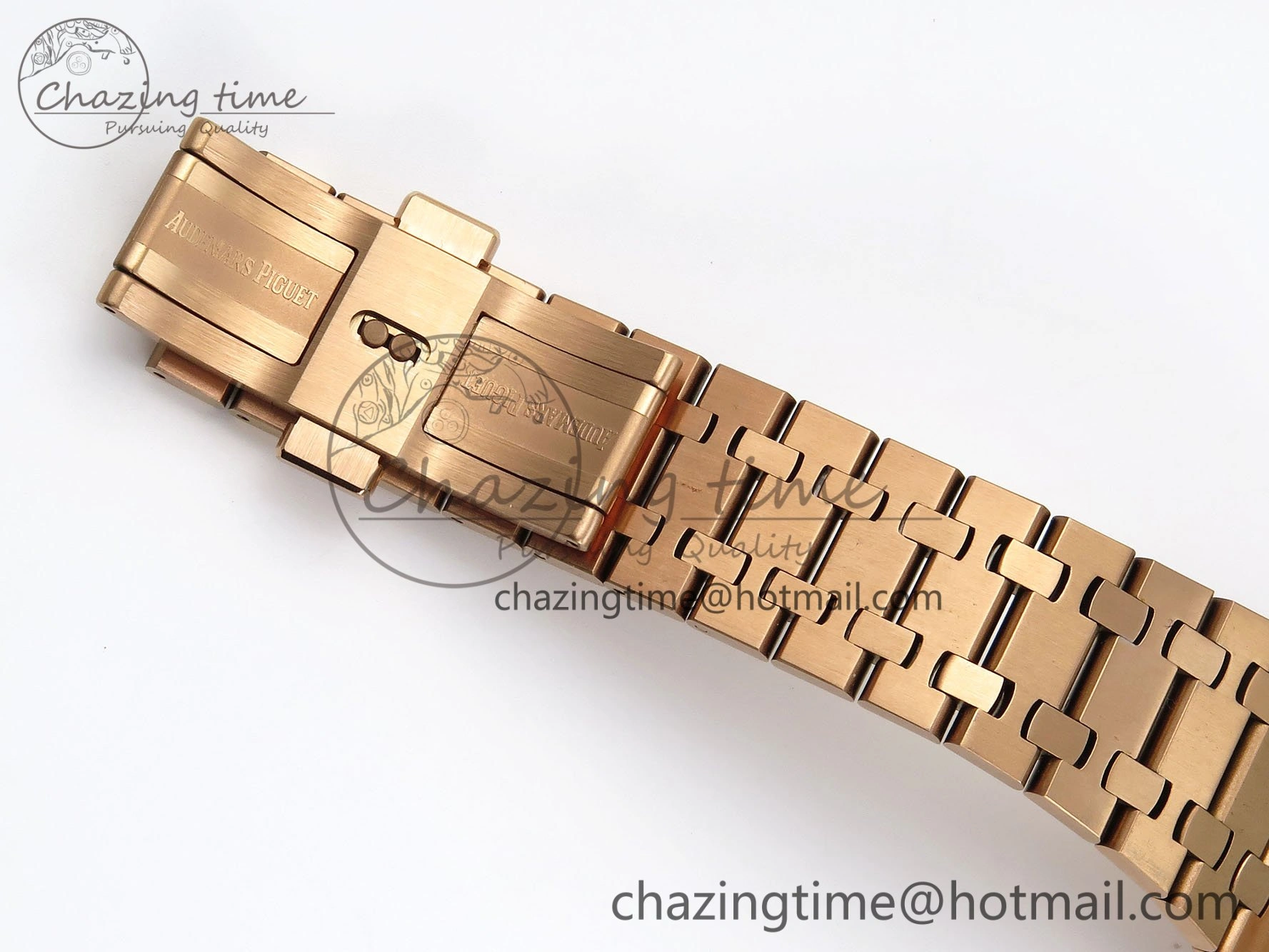 Royal Oak 41mm 15400 Frosted RG IPF 1:1 Best Edition White Textured Dial on RG Bracelet SA3120 Super Clone