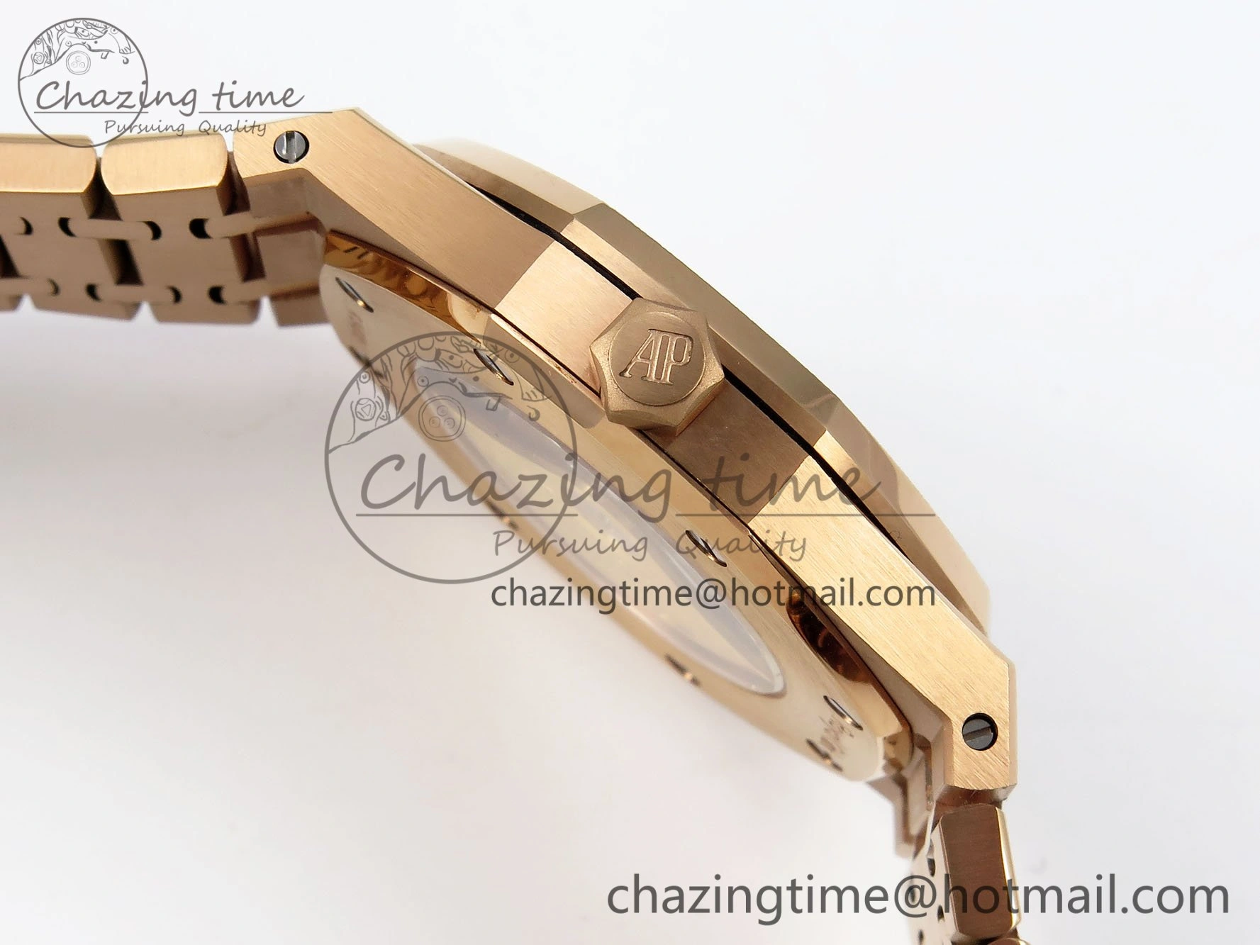 Royal Oak 41mm 15400 Frosted RG IPF 1:1 Best Edition White Textured Dial on RG Bracelet SA3120 Super Clone