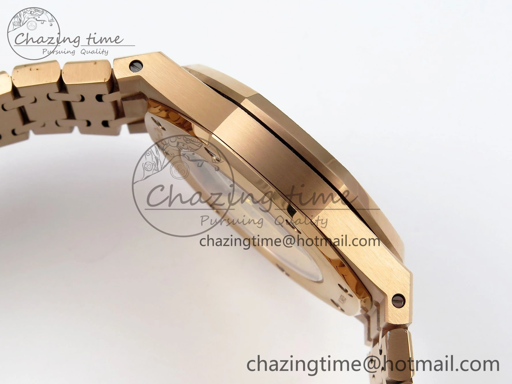 Royal Oak 41mm 15400 Frosted RG IPF 1:1 Best Edition White Textured Dial on RG Bracelet SA3120 Super Clone
