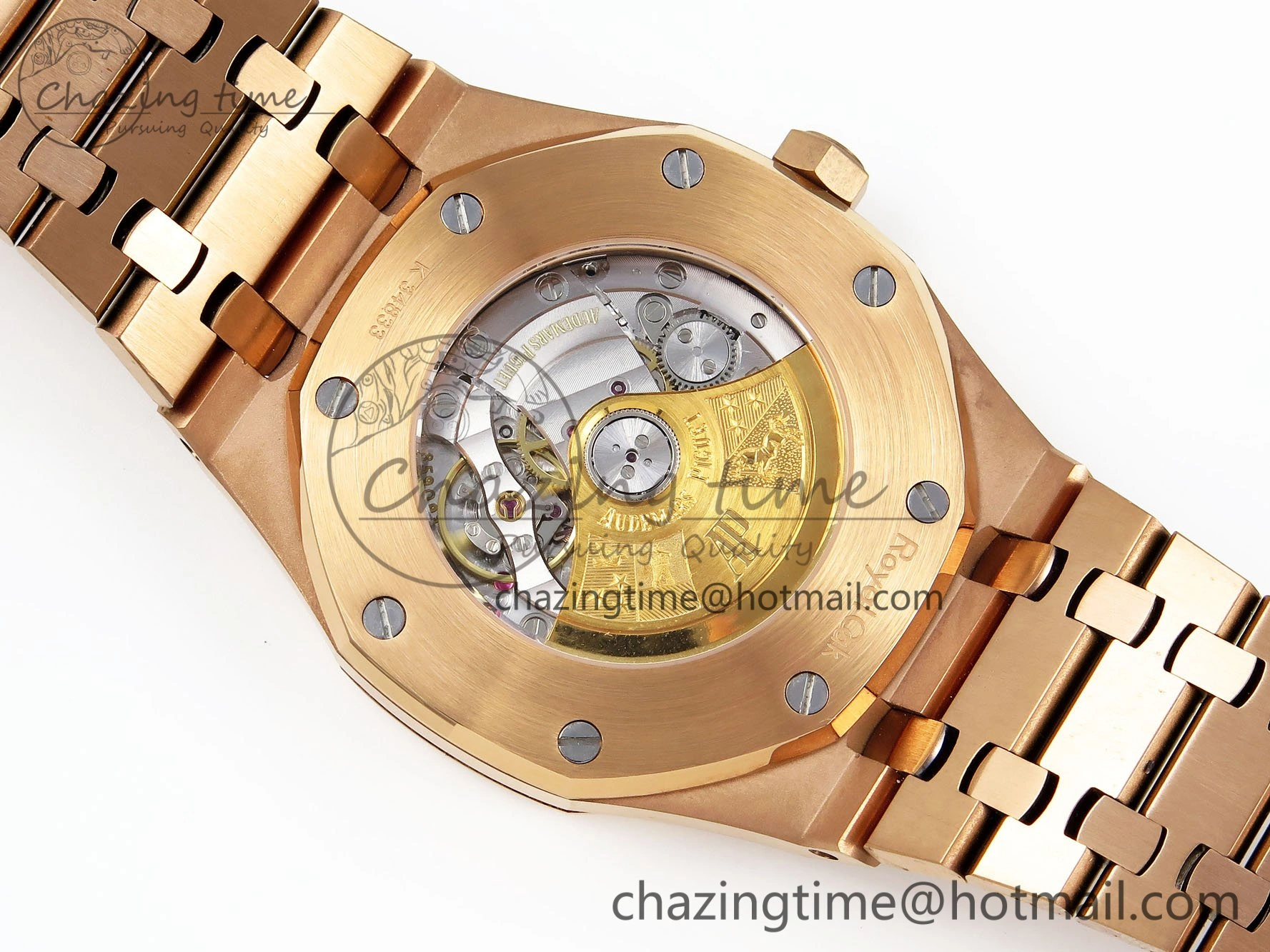 Royal Oak 41mm 15400 Frosted RG IPF 1:1 Best Edition White Textured Dial on RG Bracelet SA3120 Super Clone