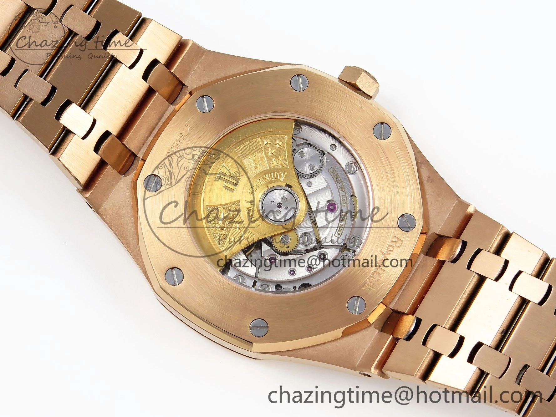 Royal Oak 41mm 15400 Frosted RG IPF 1:1 Best Edition White Textured Dial on RG Bracelet SA3120 Super Clone
