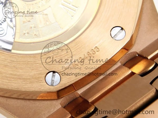 Royal Oak 41mm 15400 Frosted RG IPF 1:1 Best Edition White Textured Dial on RG Bracelet SA3120 Super Clone