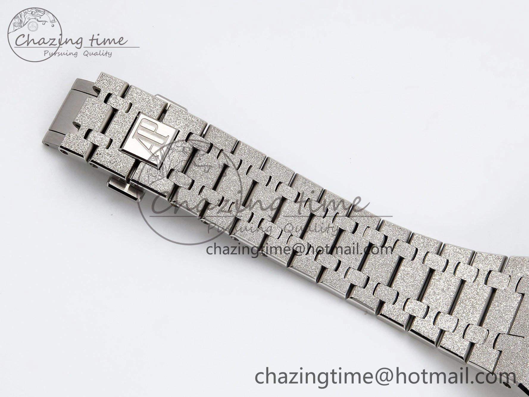 Royal Oak 41mm 15400 Frosted SS IPF 1:1 Best Edition Blue Textured Dial on SS Bracelet SA3120 Super Clone