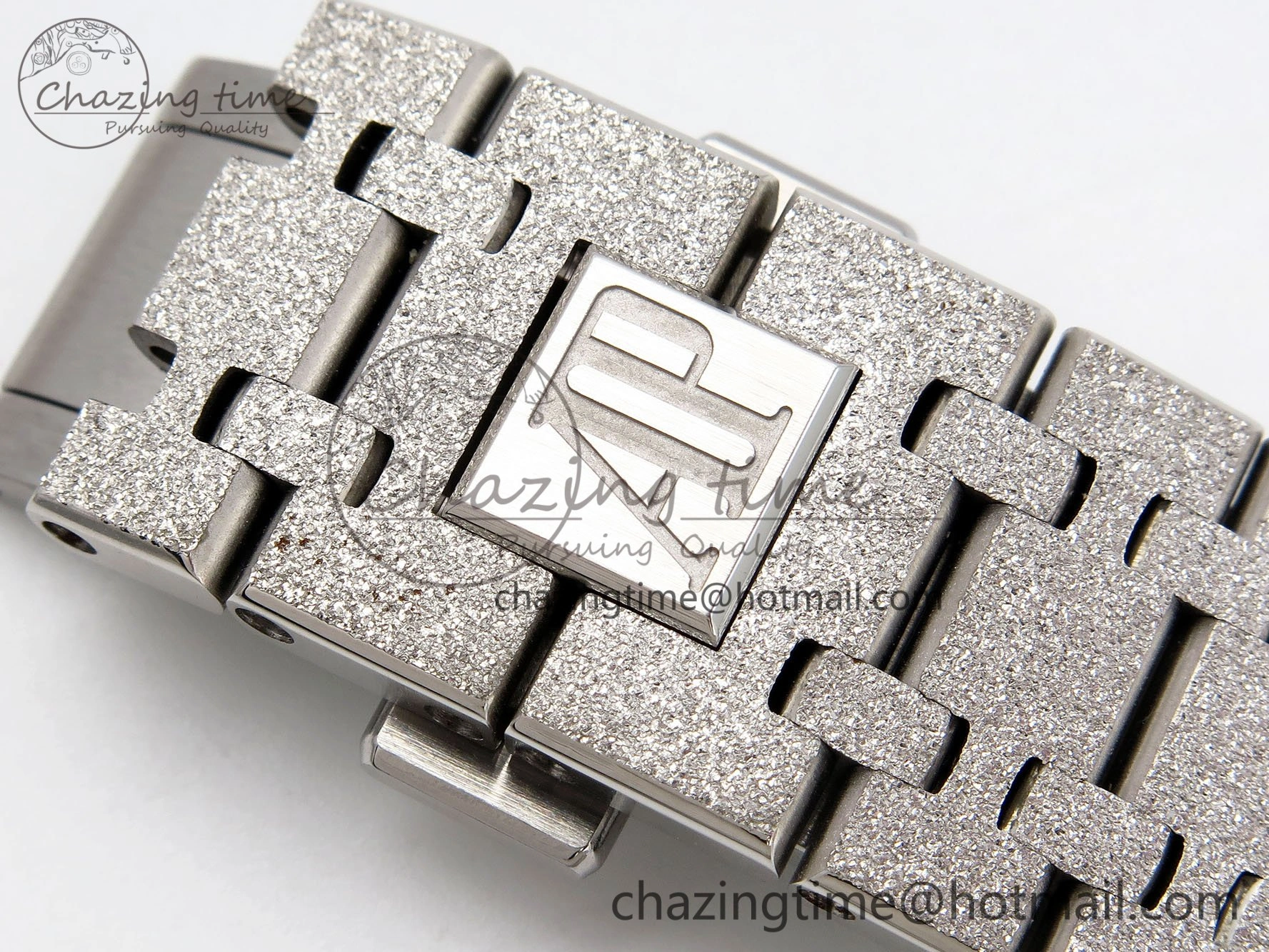 Royal Oak 41mm 15400 Frosted SS IPF 1:1 Best Edition Blue Textured Dial on SS Bracelet SA3120 Super Clone