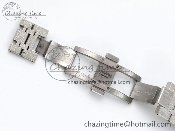 Royal Oak 41mm 15400 Frosted SS IPF 1:1 Best Edition Blue Textured Dial on SS Bracelet SA3120 Super Clone