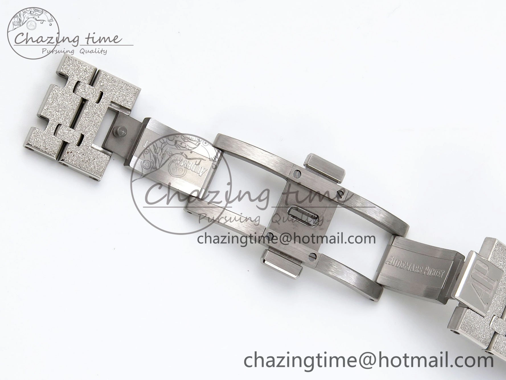 Royal Oak 41mm 15400 Frosted SS IPF 1:1 Best Edition Blue Textured Dial on SS Bracelet SA3120 Super Clone