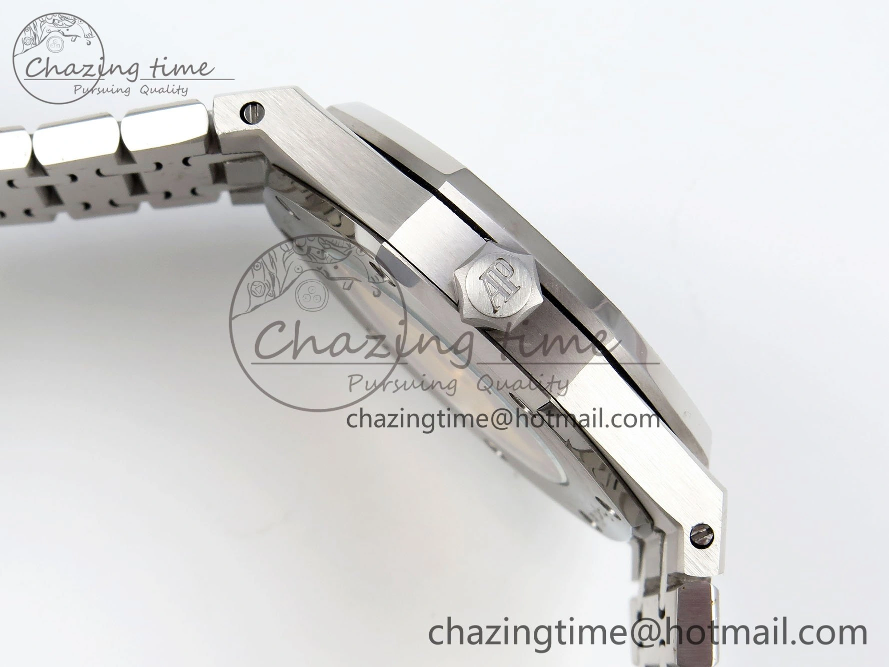 Royal Oak 41mm 15400 Frosted SS IPF 1:1 Best Edition Blue Textured Dial on SS Bracelet SA3120 Super Clone