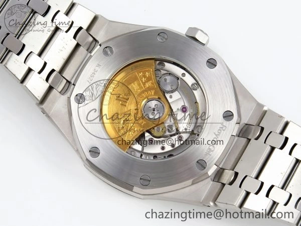 Royal Oak 41mm 15400 Frosted SS IPF 1:1 Best Edition Blue Textured Dial on SS Bracelet SA3120 Super Clone