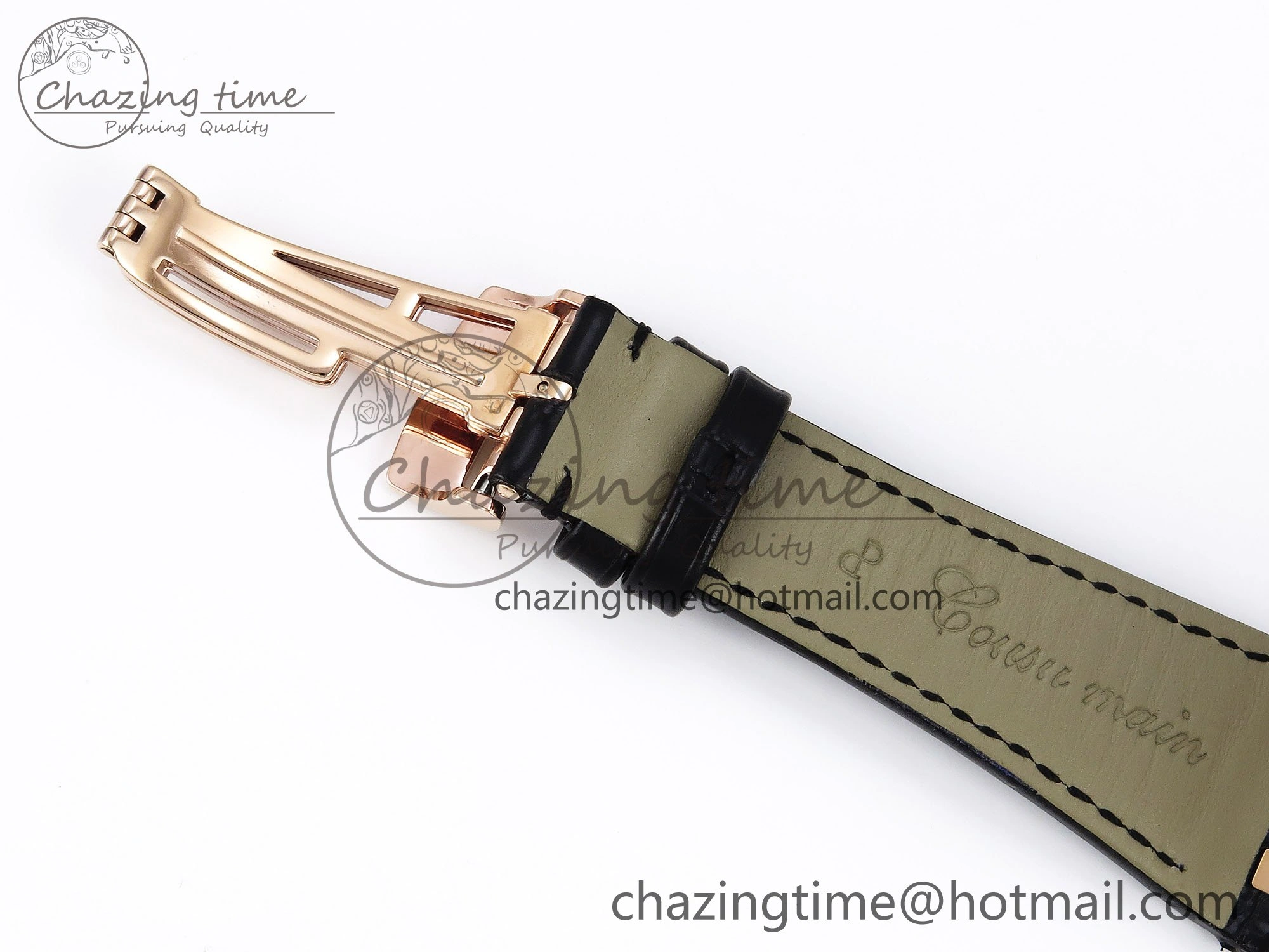 Royal Oak 41mm 15400 RG APSF 1:1 Best Edition Black Textured Dial on Black Leather Strap SA3120 Super Clone V3
