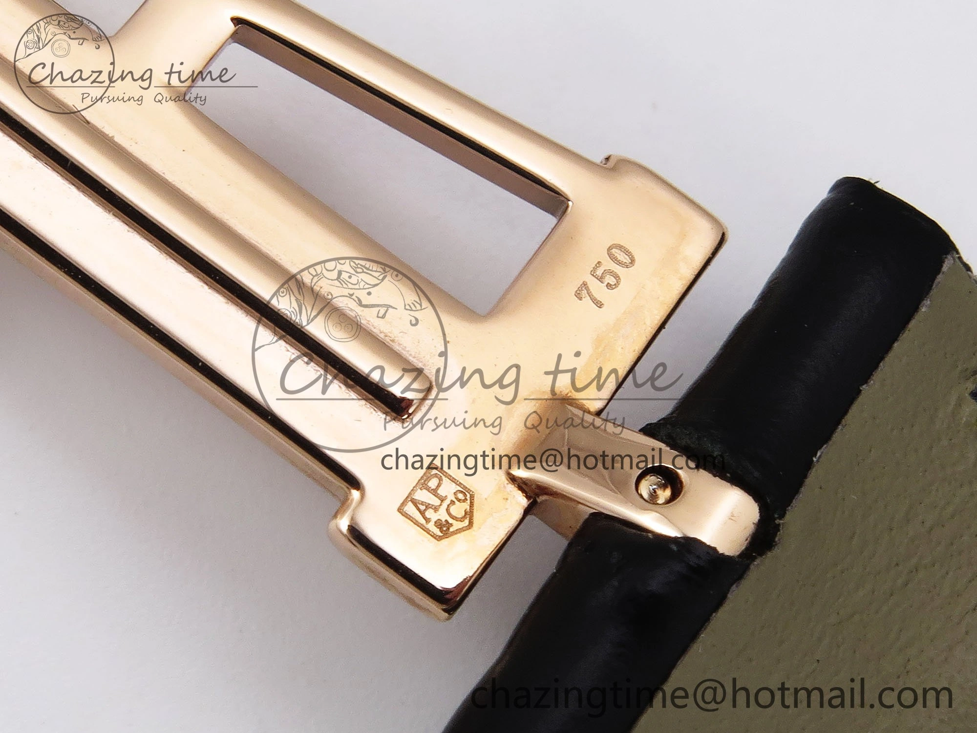 Royal Oak 41mm 15400 RG APSF 1:1 Best Edition Black Textured Dial on Black Leather Strap SA3120 Super Clone V3