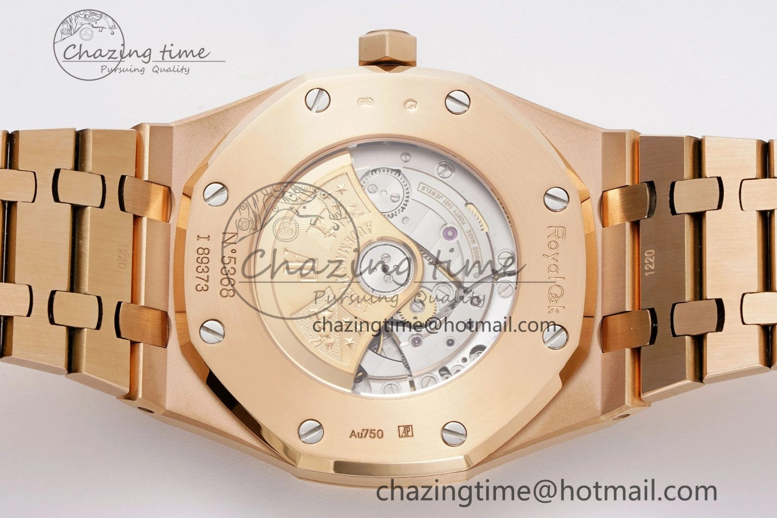 Royal Oak 41mm 15400 RG APSF 1:1 Best Edition Black Textured Dial on RG Bracelet SA3120 Super Clone V3