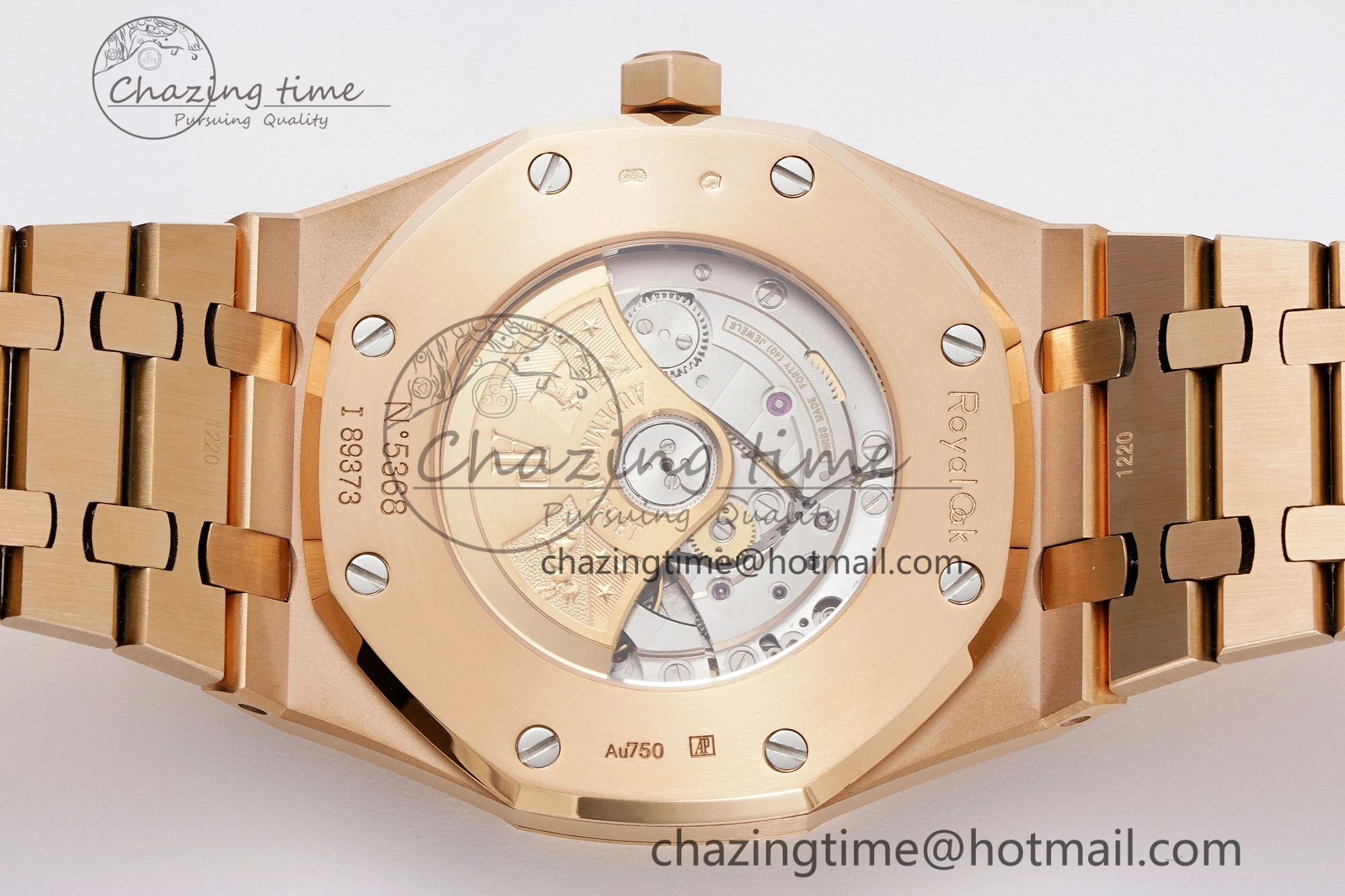 Royal Oak 41mm 15400 RG APSF 1:1 Best Edition Black Textured Dial on RG Bracelet SA3120 Super Clone V3