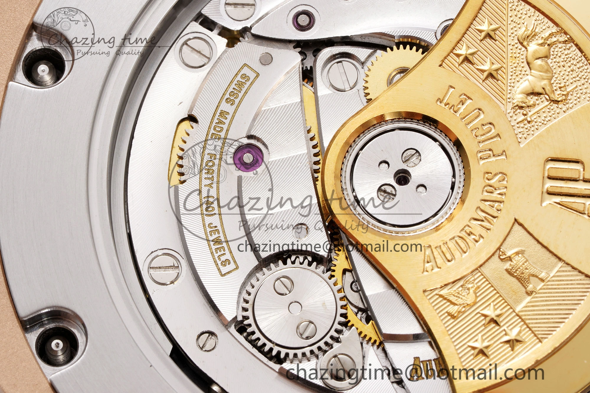 Royal Oak 41mm 15400 RG APSF 1:1 Best Edition Black Textured Dial on RG Bracelet SA3120 Super Clone V3