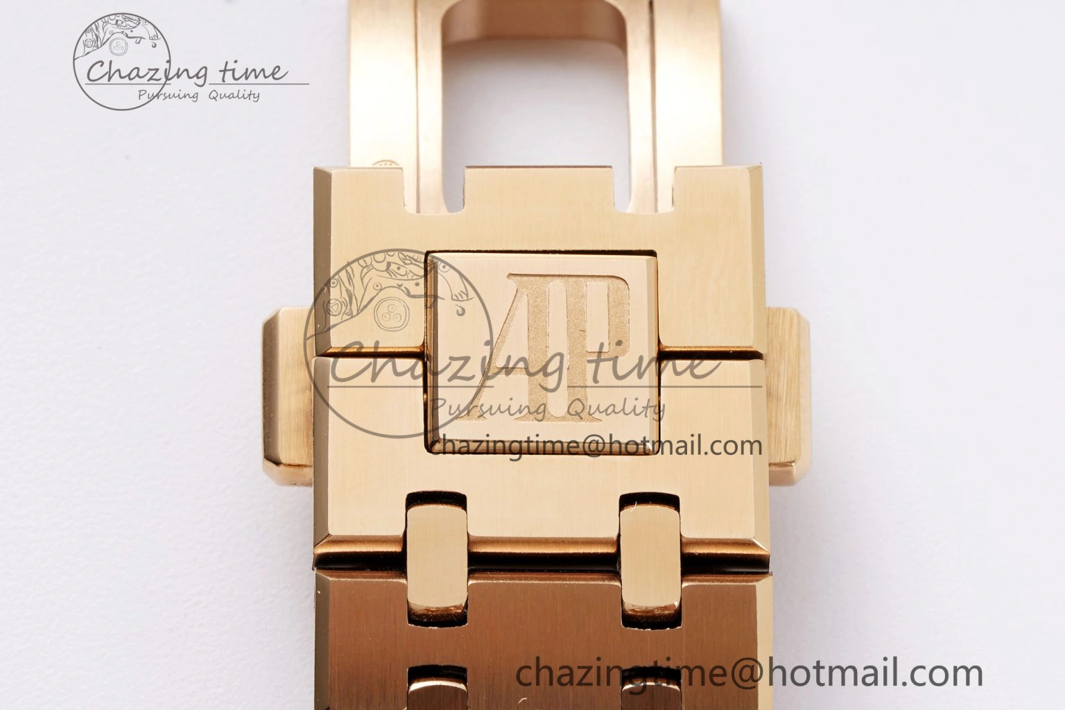 Royal Oak 41mm 15400 RG APSF 1:1 Best Edition Black Textured Dial on RG Bracelet SA3120 Super Clone V3