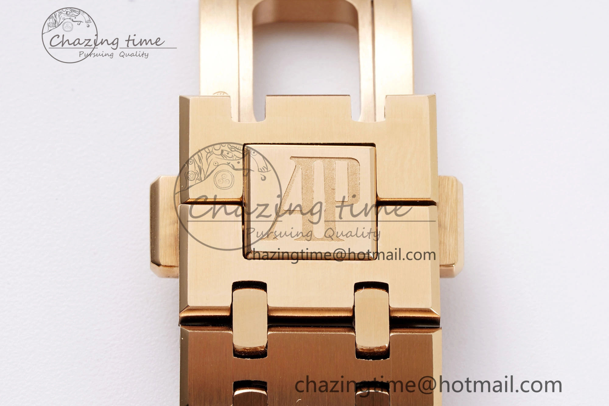 Royal Oak 41mm 15400 RG APSF 1:1 Best Edition Black Textured Dial on RG Bracelet SA3120 Super Clone V3