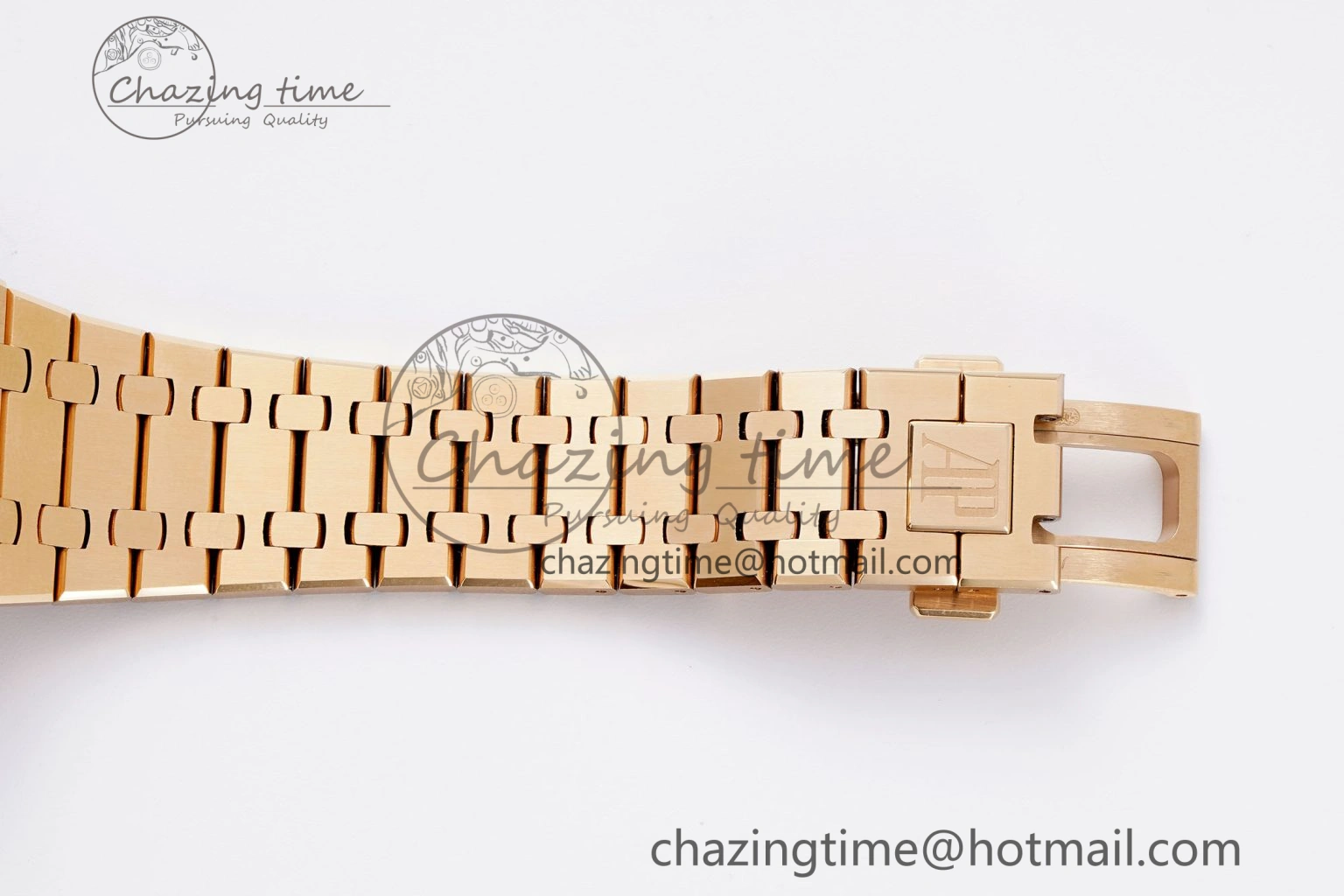 Royal Oak 41mm 15400 RG APSF 1:1 Best Edition Black Textured Dial on RG Bracelet SA3120 Super Clone V3