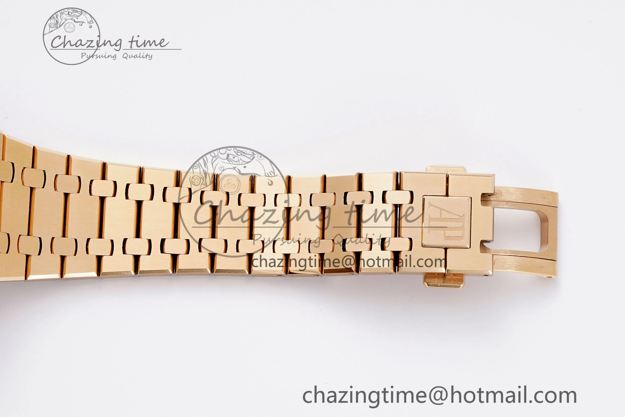 Royal Oak 41mm 15400 RG APSF 1:1 Best Edition Black Textured Dial on RG Bracelet SA3120 Super Clone V3