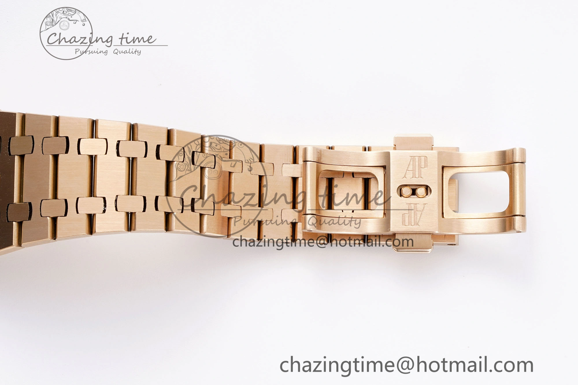 Royal Oak 41mm 15400 RG APSF 1:1 Best Edition Black Textured Dial on RG Bracelet SA3120 Super Clone V3