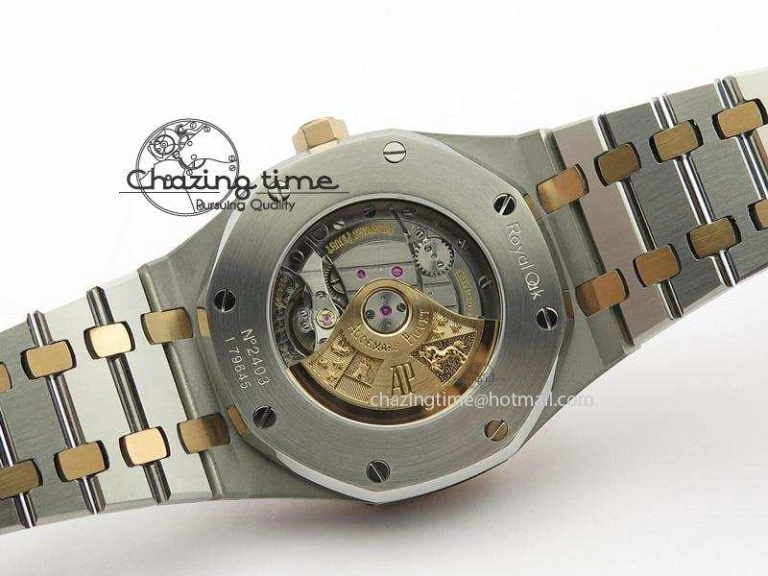 Royal Oak 41mm 15400 RG Bezel JF 1:1 Best Edition Black Dial On SS RG Bracelet A3120