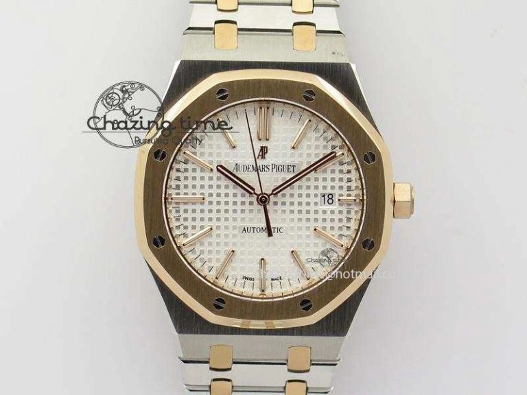 Royal Oak 41mm 15400 RG Bezel JF 1:1 Best Edition Silver Dial On SS RG Bracelet A3120