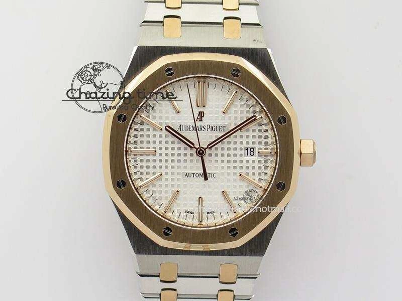 Royal Oak 41mm 15400 RG Bezel JF 1:1 Best Edition Silver Dial On SS RG Bracelet A3120