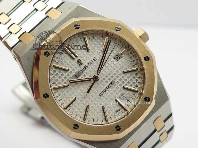 Royal Oak 41mm 15400 RG Bezel JF 1:1 Best Edition Silver Dial On SS RG Bracelet A3120