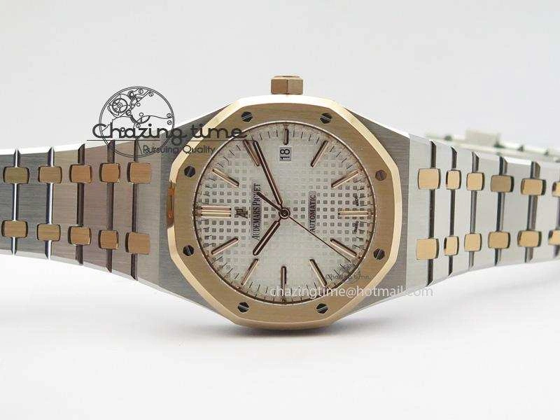 Royal Oak 41mm 15400 RG Bezel JF 1:1 Best Edition Silver Dial On SS RG Bracelet A3120