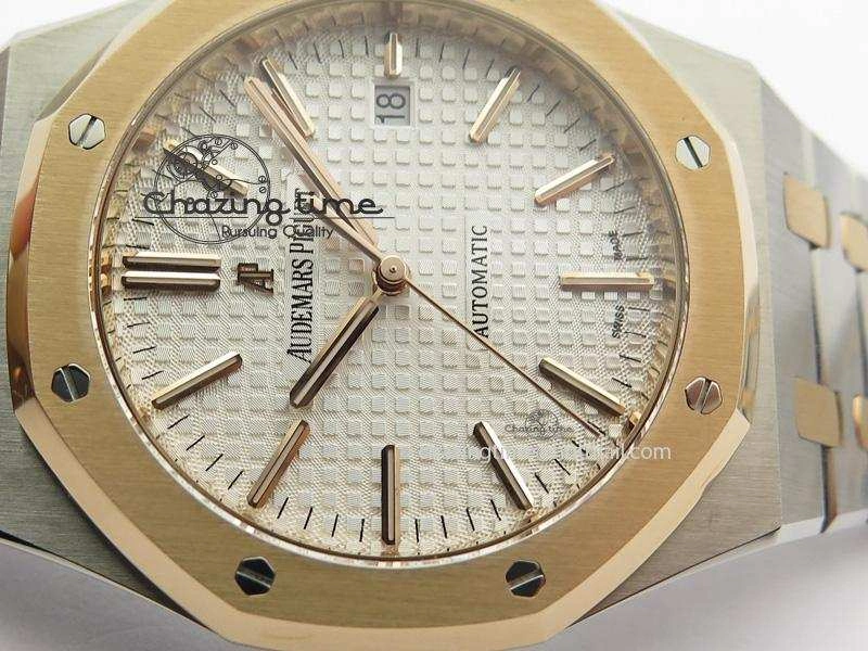 Royal Oak 41mm 15400 RG Bezel JF 1:1 Best Edition Silver Dial On SS RG Bracelet A3120