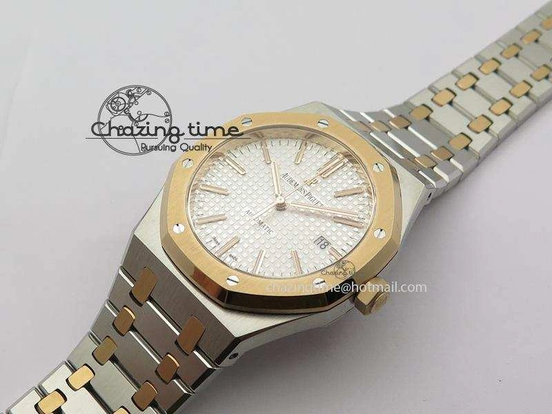 Royal Oak 41mm 15400 RG Bezel JF 1:1 Best Edition Silver Dial On SS RG Bracelet A3120