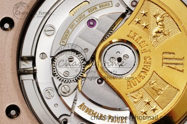 Royal Oak 41mm 15400 RG IPF 1:1 Best Edition Black Textured Dial on RG Bracelet SA3120 Super Clone