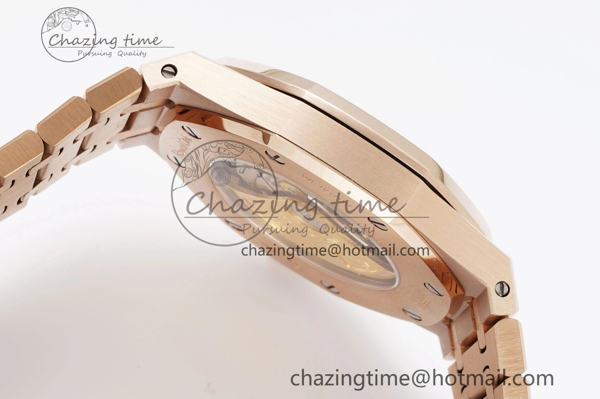 Royal Oak 41mm 15400 RG IPF 1:1 Best Edition Blue Textured Dial on RG Bracelet SA3120 Super Clone