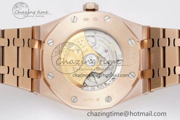 Royal Oak 41mm 15400 RG IPF 1:1 Best Edition Blue Textured Dial on RG Bracelet SA3120 Super Clone