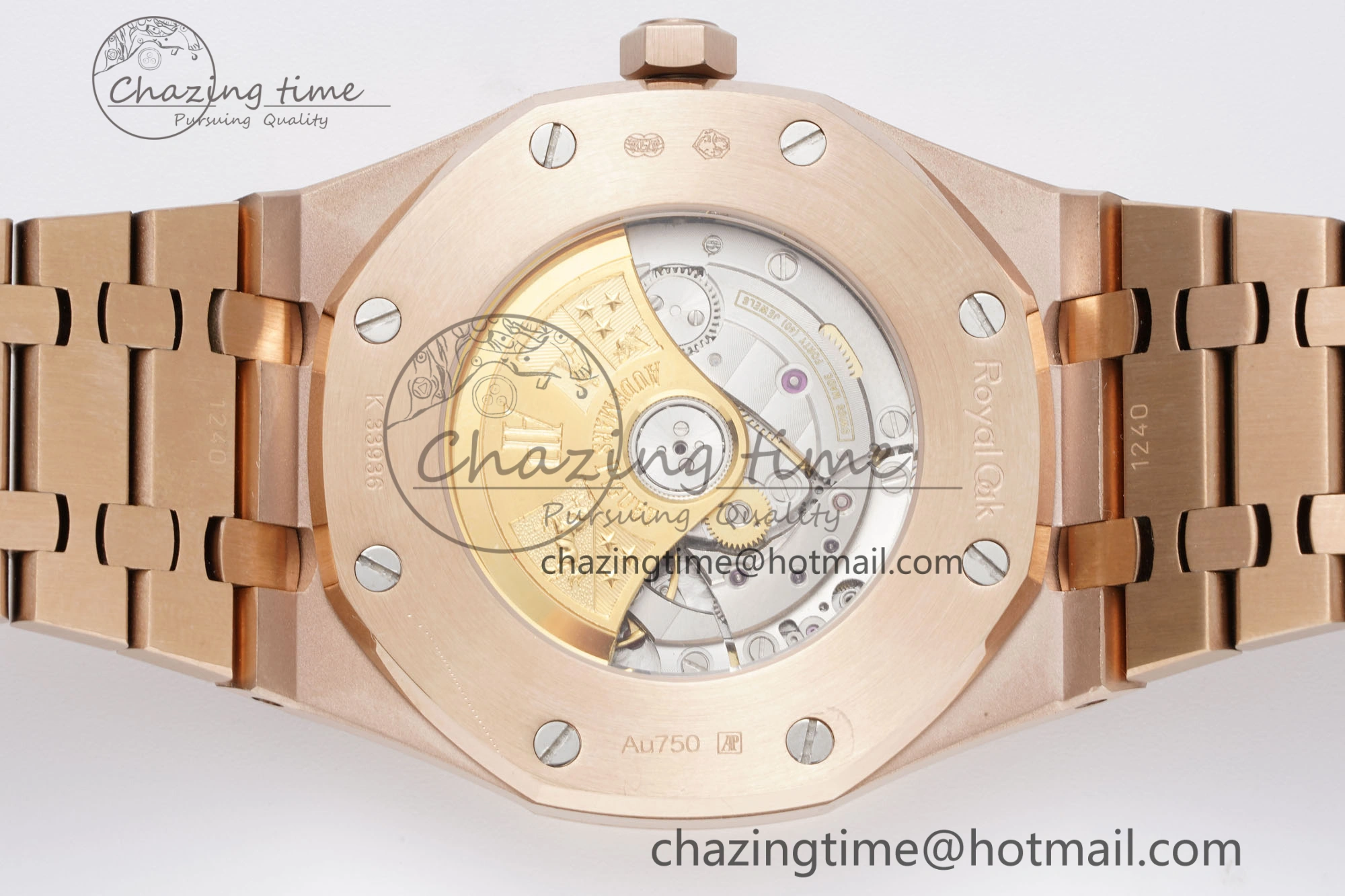 Royal Oak 41mm 15400 RG IPF 1:1 Best Edition Blue Textured Dial on RG Bracelet SA3120 Super Clone
