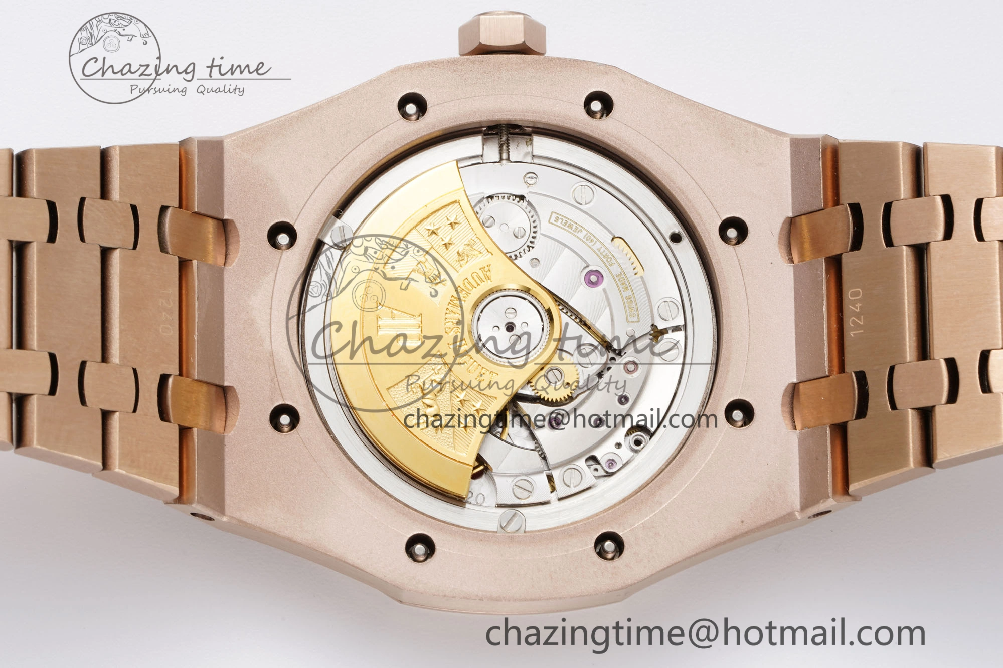 Royal Oak 41mm 15400 RG IPF 1:1 Best Edition Blue Textured Dial on RG Bracelet SA3120 Super Clone